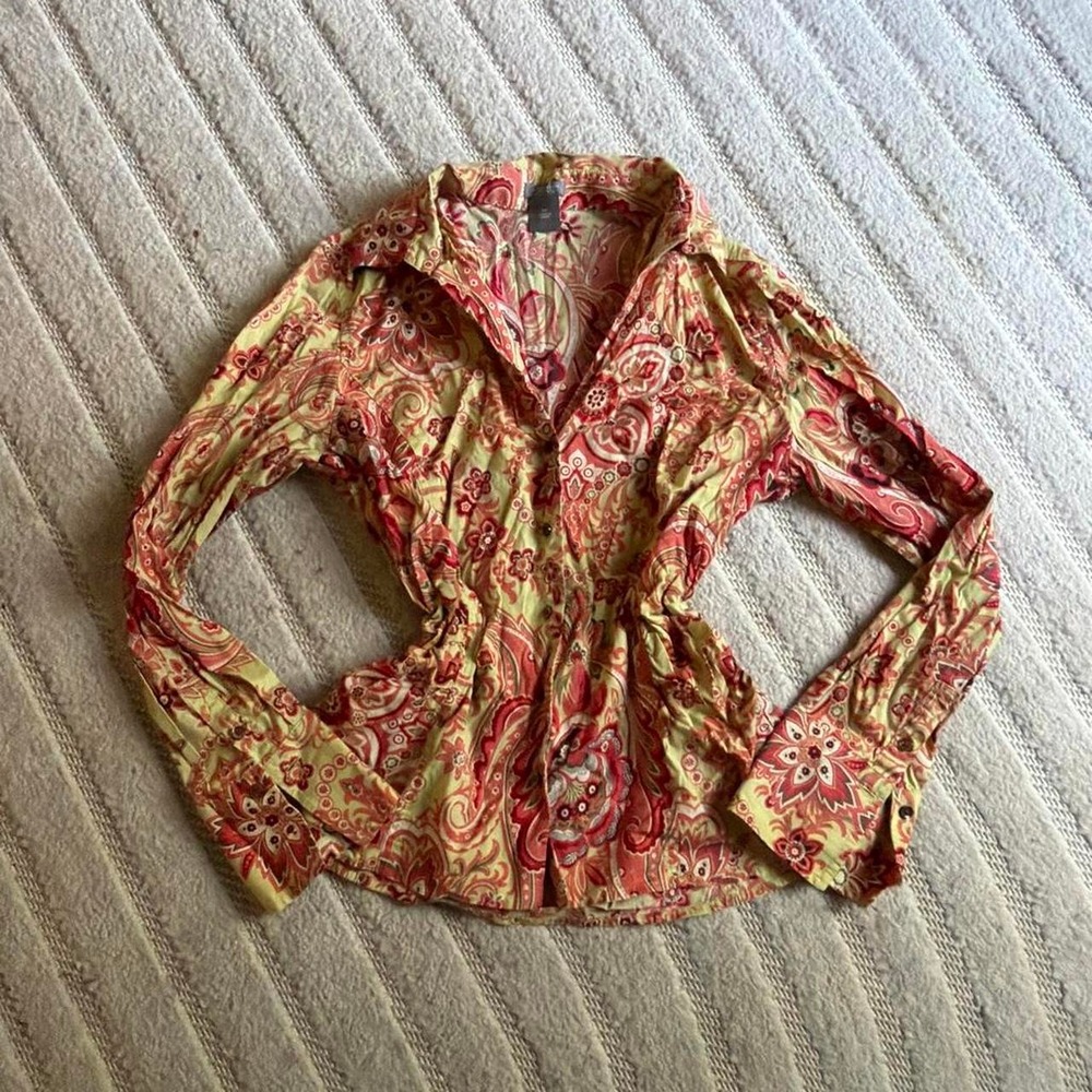 Ann Taylor Paisley Blouse Women's 8P Boho y2k Hippie Indie Party Festivals